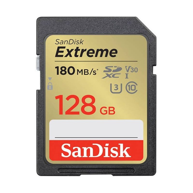Hukommelseskort SANDISK EXTREME SDXC 128 GB 180/90 MB/s U3 (SDSDXVA- 128G-GNCIN)